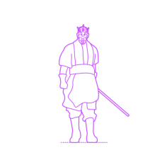 Pop Culture Star Wars Darth Maul Sticker Outline Svg File, Free Vectors File